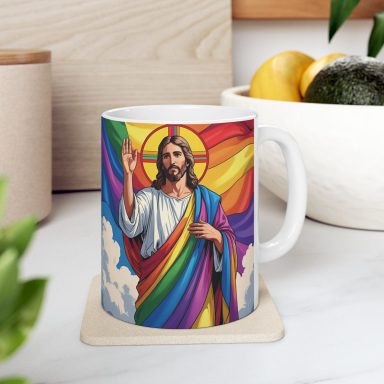 Pride Flag Jesus 11-oz mug